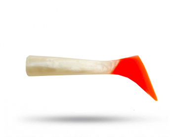 Esox Inc Paddle Tail - Pearl Orange Hot Tail